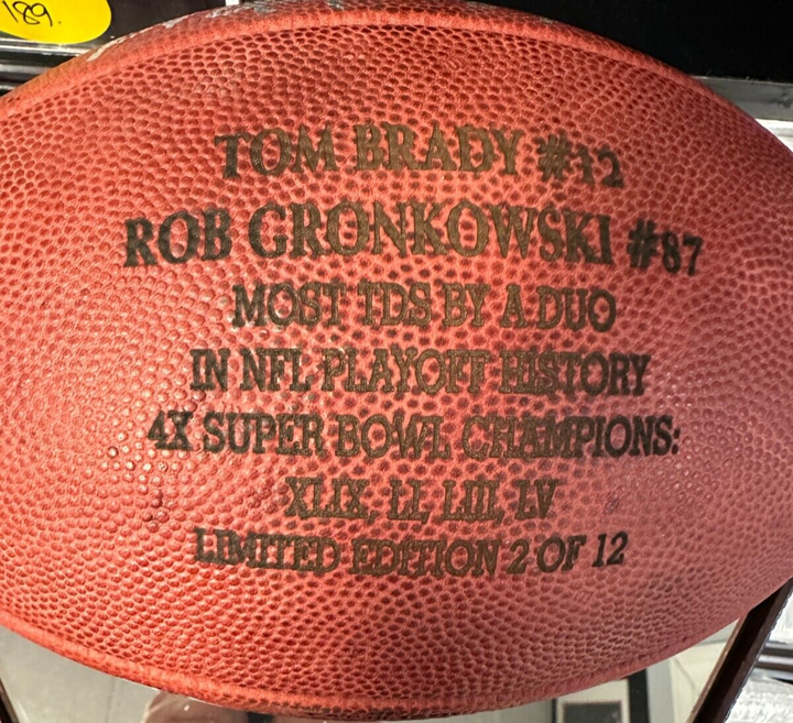 Tom Brady & Rob Gronkowski Signed Official NFL Football Fanatics 2/12 Patriots