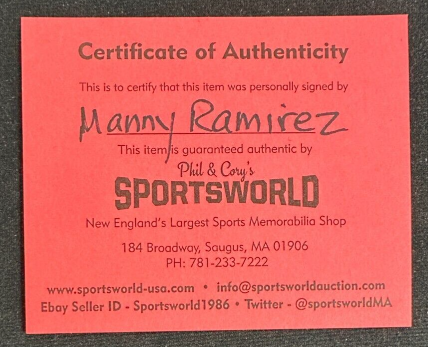 Manny Ramirez Autographed 2004 World Series Baseball Boston Red Sox