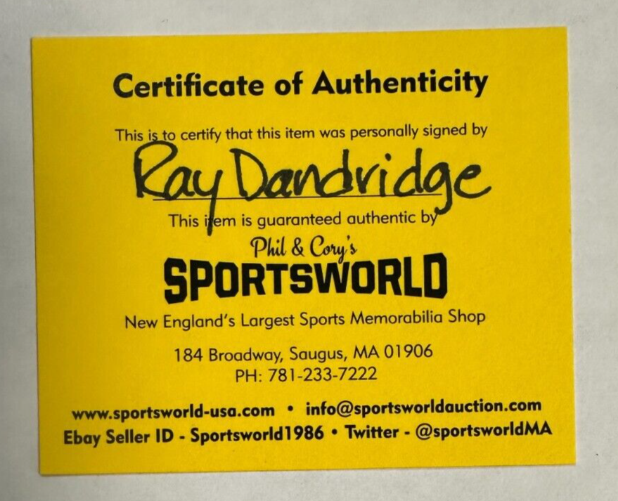 Ray Dandridge Autographed National League Baseball HOF Newark Eagles