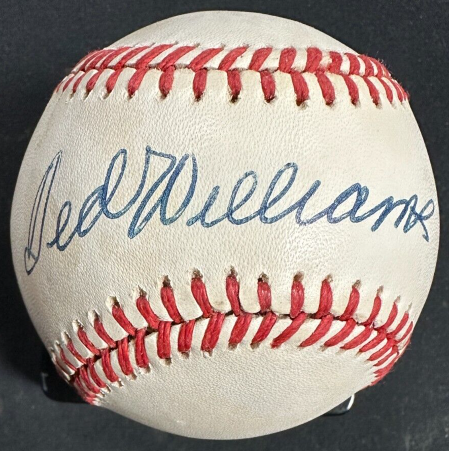 Ted Williams Autographed Bobby Brown American League Baseball BAS HOF