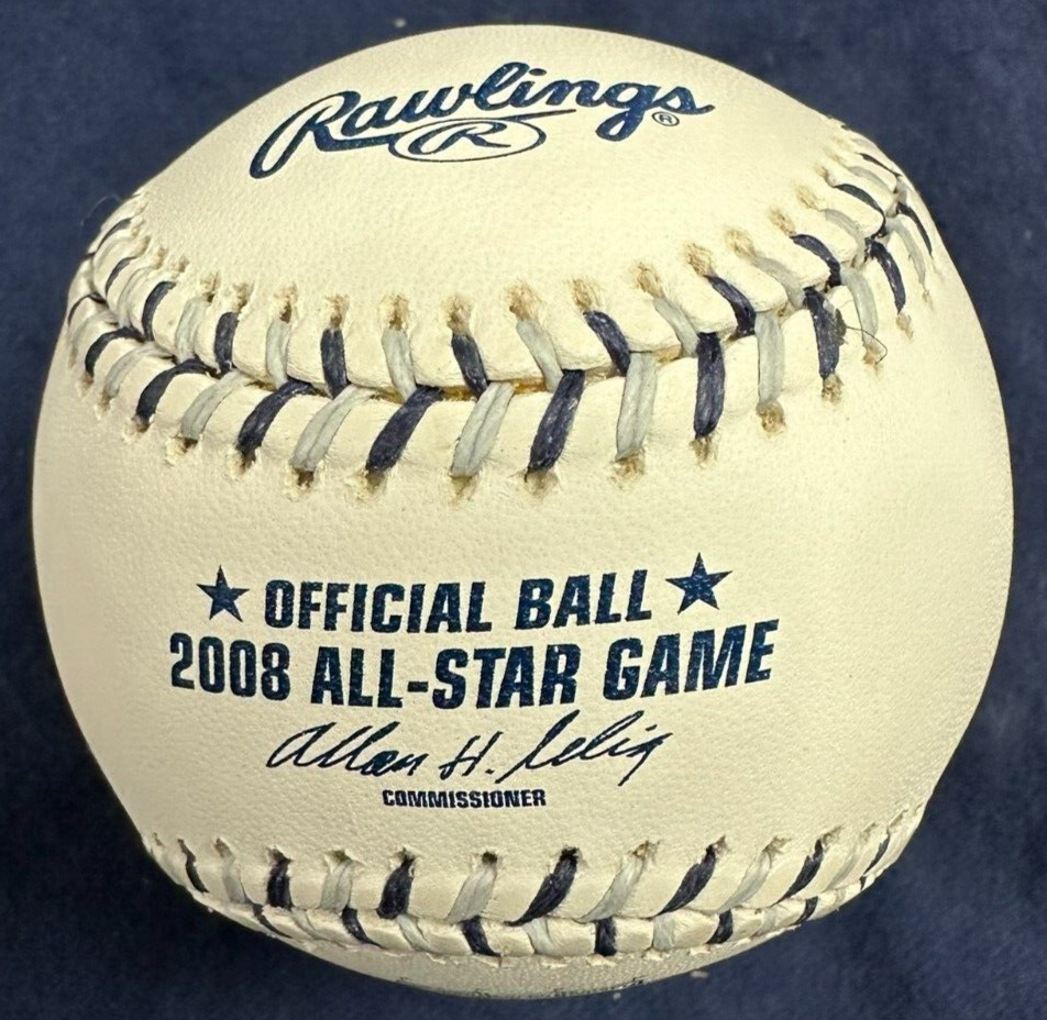 David Ortiz Signed Official 2008 All-Star Game Baseball W/ 10X All-Star Insc BAS