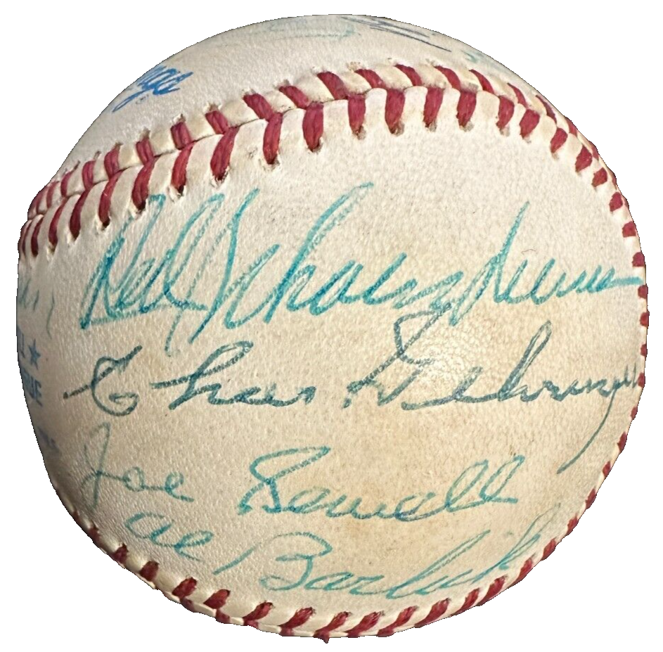 Baseball Hall of Famers Autographed Baseball Mize Ford Gehringer Sewell BAS