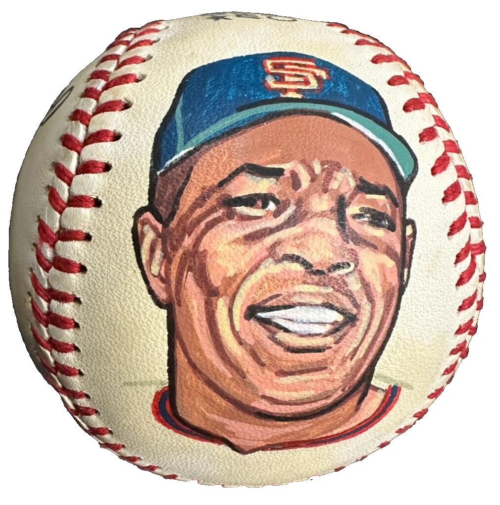 Willie Mays Autographed Hand Painted National League Baseball HOF Giants BAS 1/1