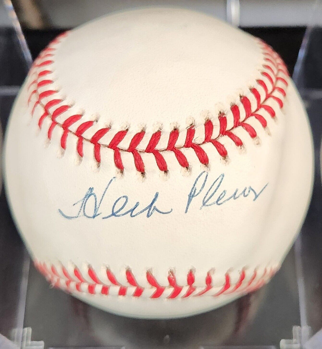 Herb Plews Signed American League Baseball Boston Red Sox Senators Korea PSA COA