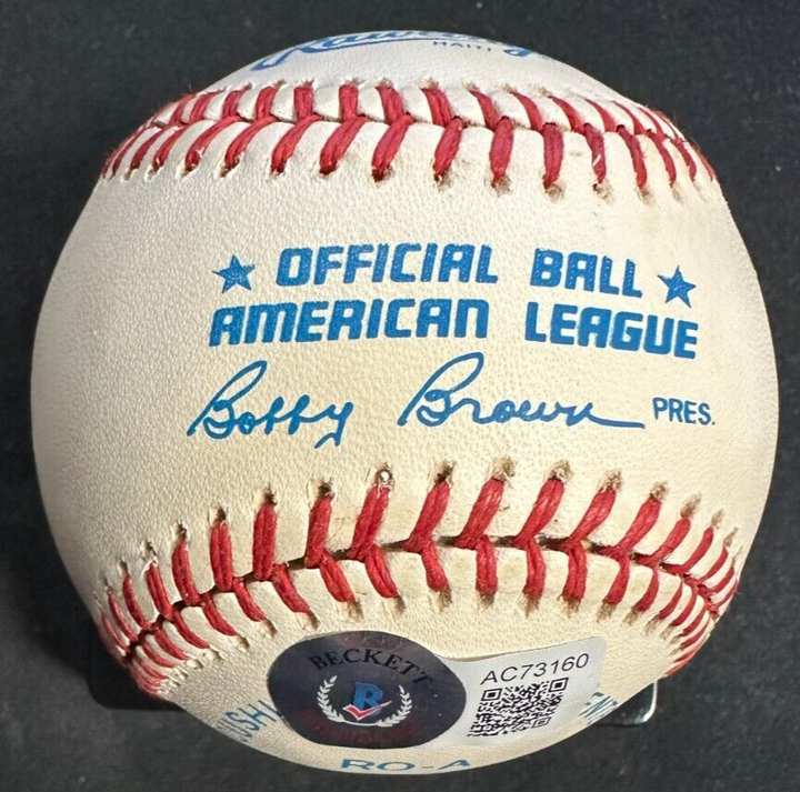 Ted Williams Autographed Bobby Brown American League Baseball W/ 1941-406 BAS
