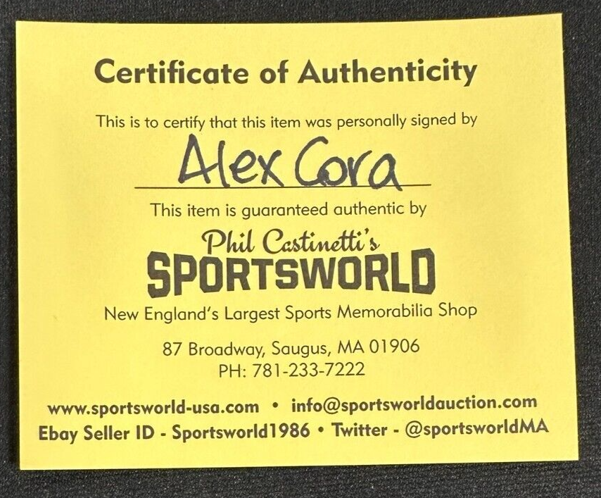 Alex Cora Autographed 2018 World Series Baseball Boston Red Sox