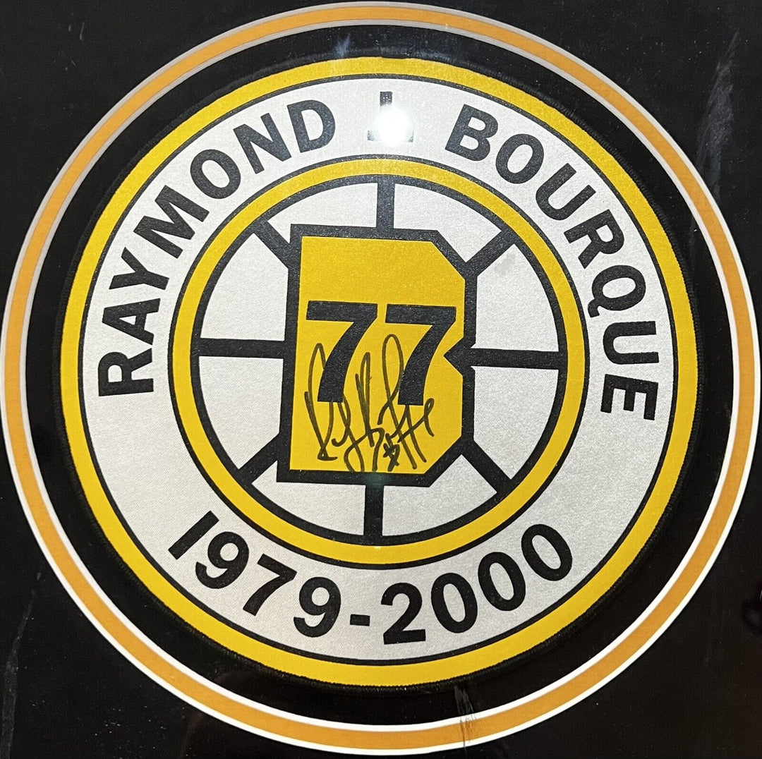 Raymond Bourque Signed Custom Framed Jersey And Bruins Logo COA