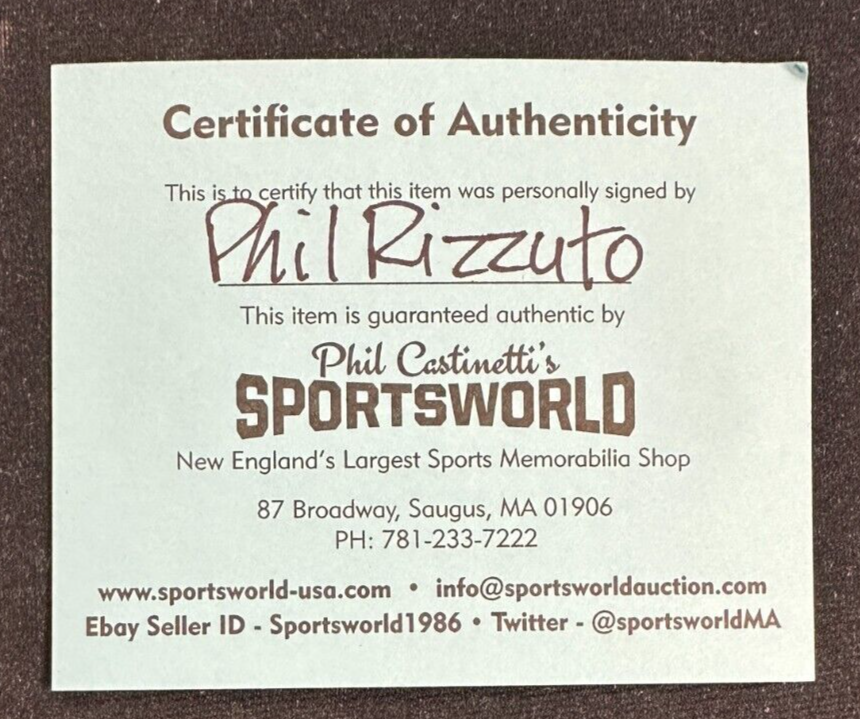 Phil Rizzuto Autographed Official American League Baseball W/ Scooter & HOF 94