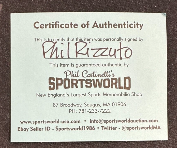 Phil Rizzuto Autographed Official American League Baseball W/ Scooter & HOF 94