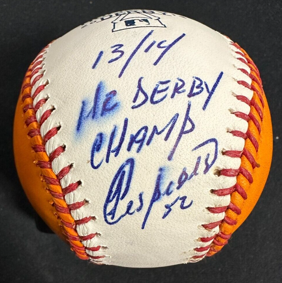 Yoenis Cespedes Autographed 2014 Home Run Derby Baseball W/ 13-14 HR Derby Champ