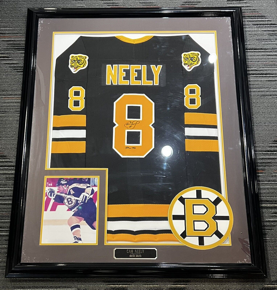 Cam Neely Signed Custom Framed Jersey 50/90 Boston Bruins HOF Sportsworld COA