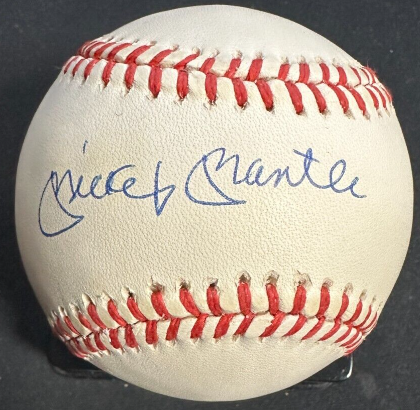 Mickey Mantle Autographed Bobby Brown American League Baseball BAS HOF