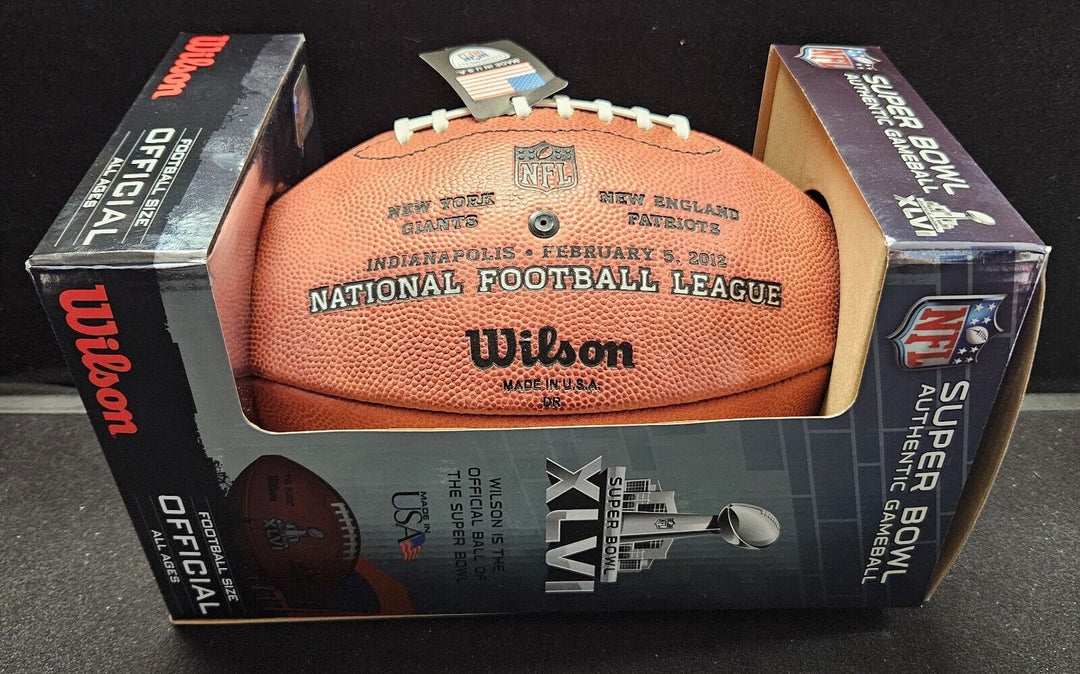 Official Wilson NFL "The Duke" Super Bowl XLVI (46) On Field Football Game Ball