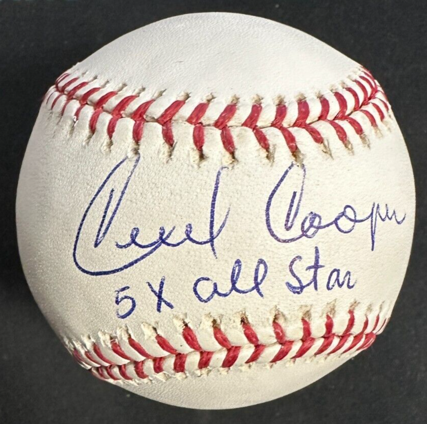 Cecil Cooper Autographed Major League Baseball W/ 5X All Star Insc Brewers