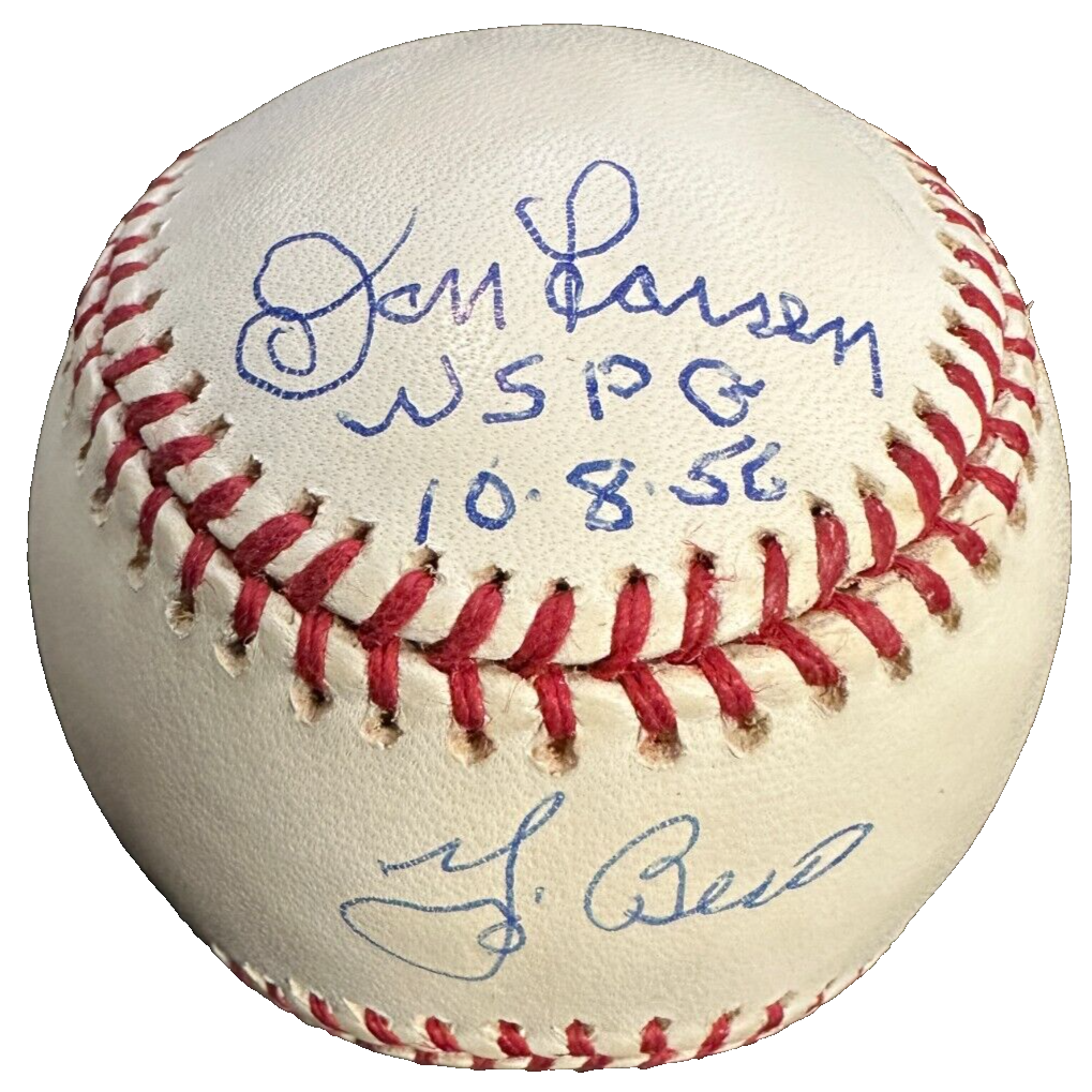 Yogi Berra & Don Larsen Autographed OML Baseball W/ WS PG 10/8/56 Insc Fanatics