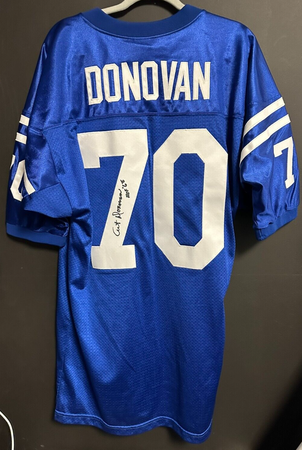Art Donovan Autographed Jesco Baltimore Colts Authentic Jersey W/ HOF 68