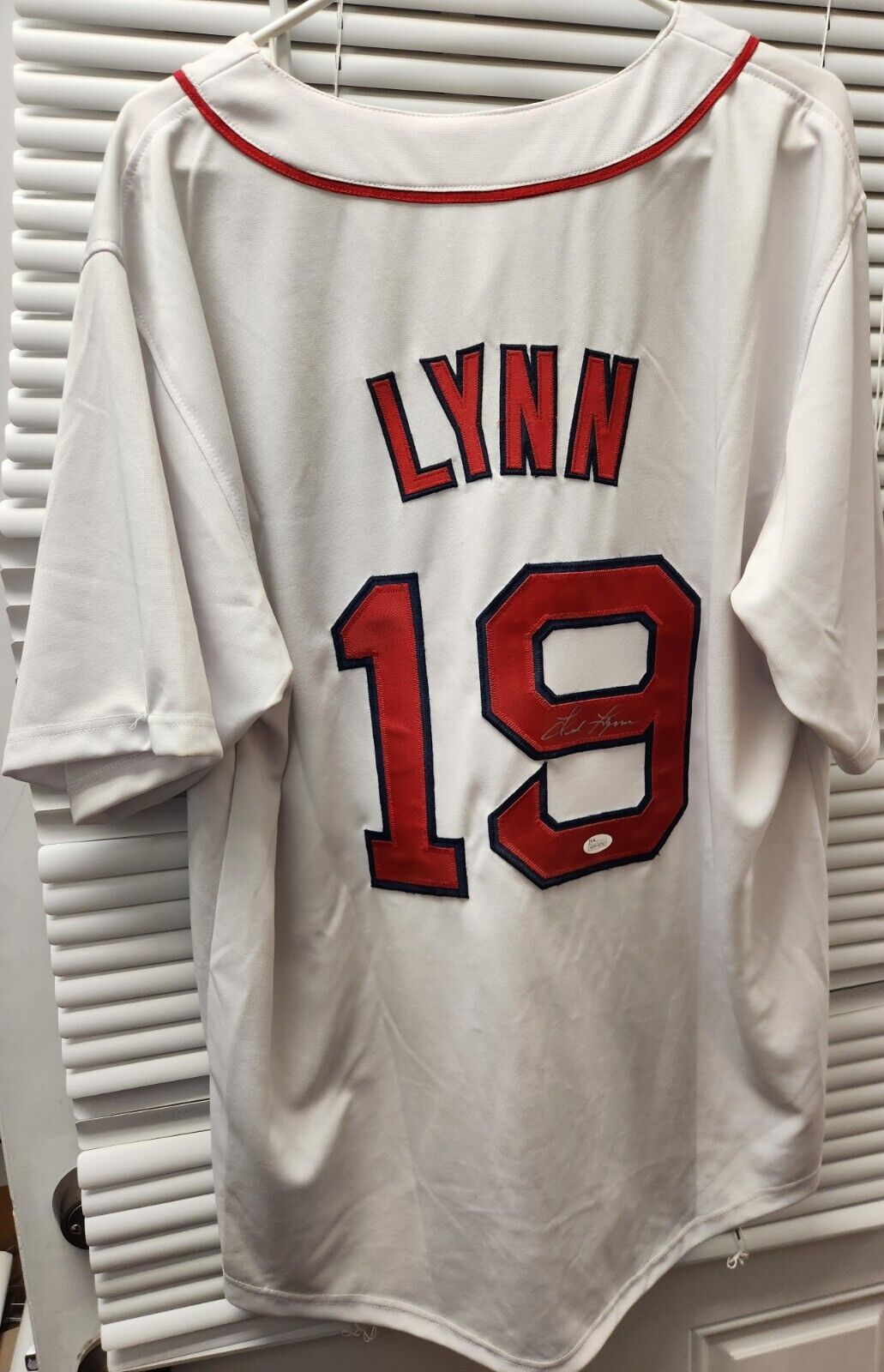 Fred Lynn Autographed Boston Red Sox Home White Jersey JSA COA