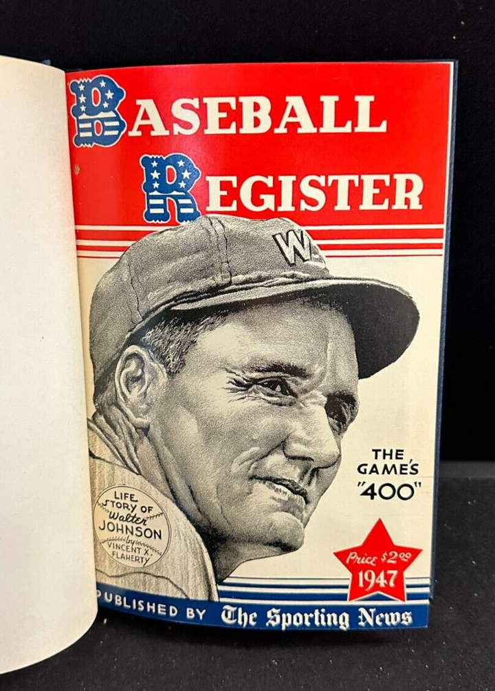 The Sporting News 1947 Baseball Register Hardcover Book Walter Johnson Cover