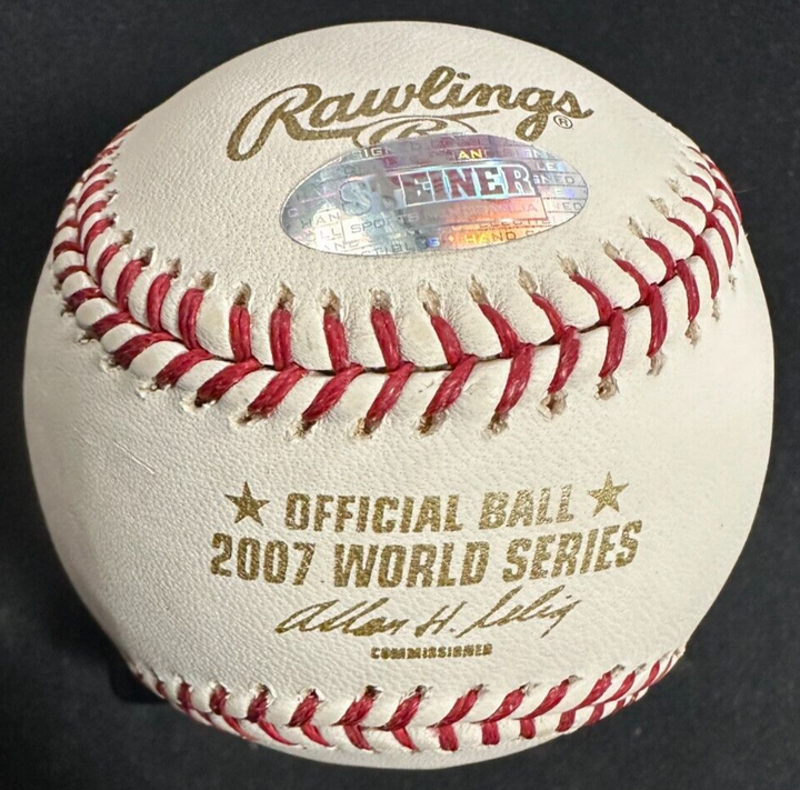 Dustin Pedroia Autographed Official 2007 World Series Baseball Red Sox