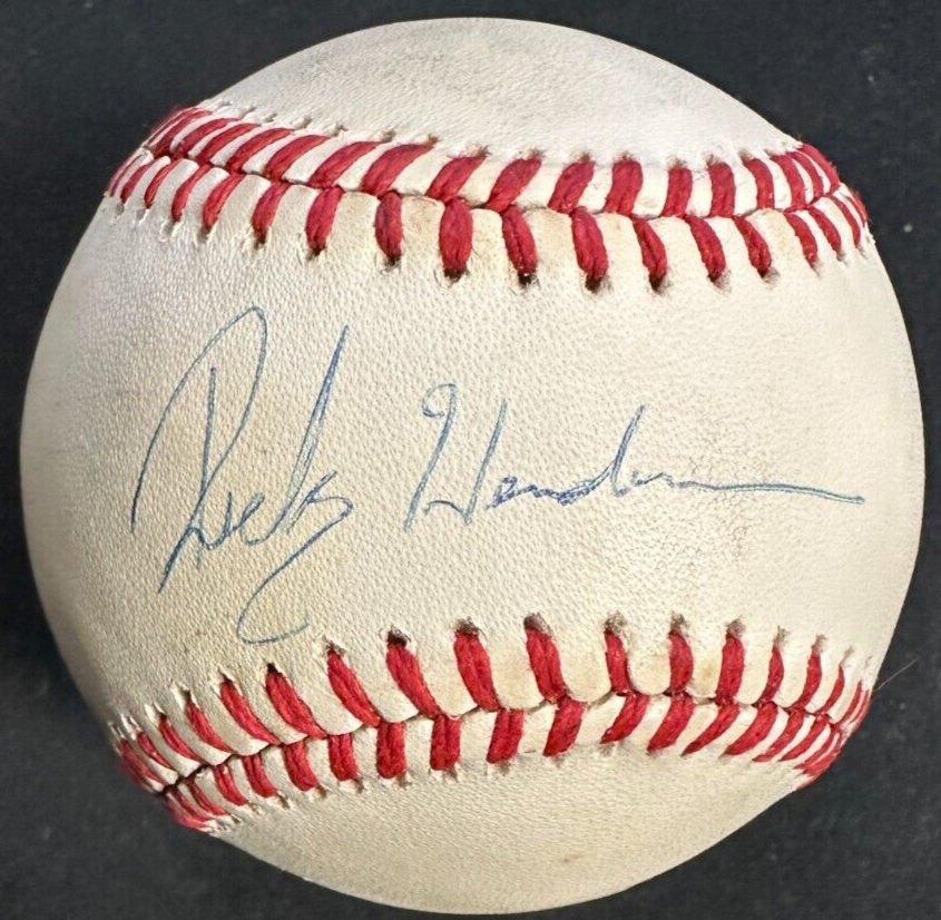 Rickey Henderson Autographed Official American League Baseball HOF BAS