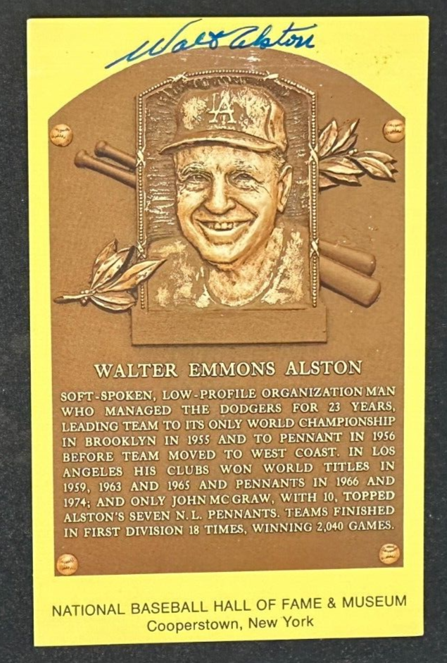 Walter Alston Autographed MLB Hall Of Fame Postcard Dodgers BAS