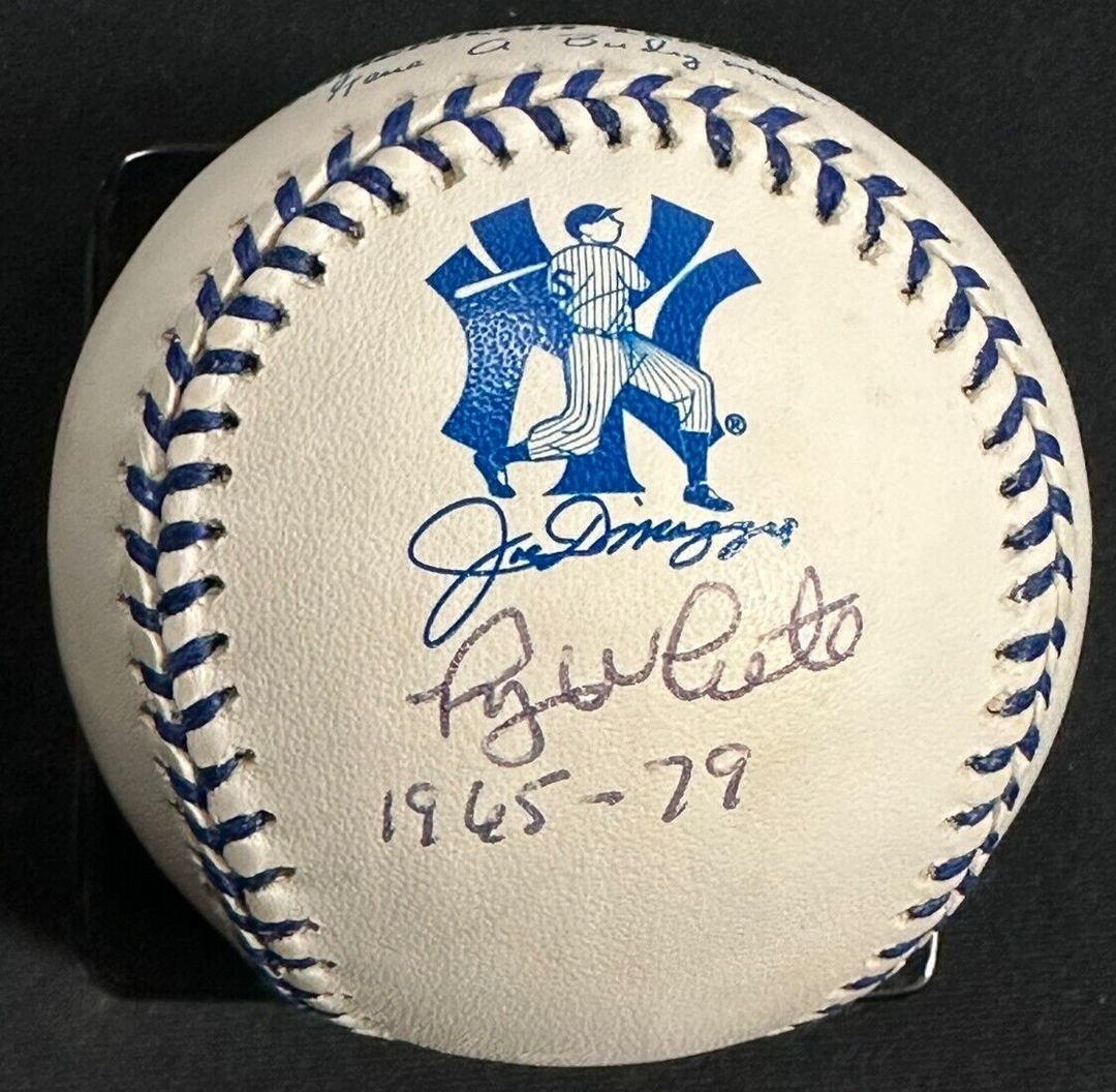 Roy White Autographed W/ 1965-79 Joe DiMaggio Commemorative Baseball Yankees