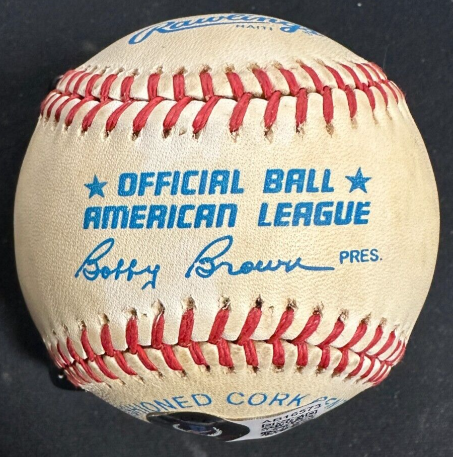 Mickey Mantle & Whitey Ford Autographed Bobby Brown American League Baseball BAS