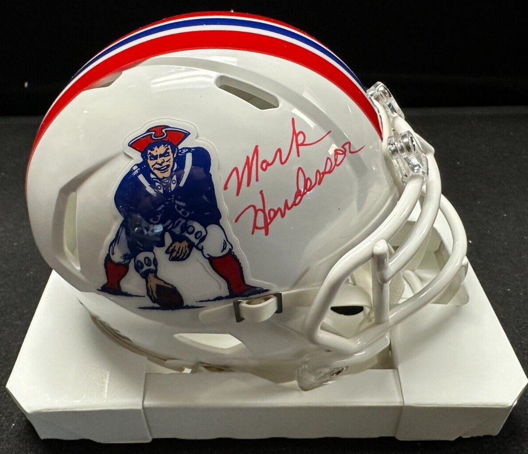 1982 Patriots Vs Dolphins Snowplow Game Autographed Mini Helmet John Smith