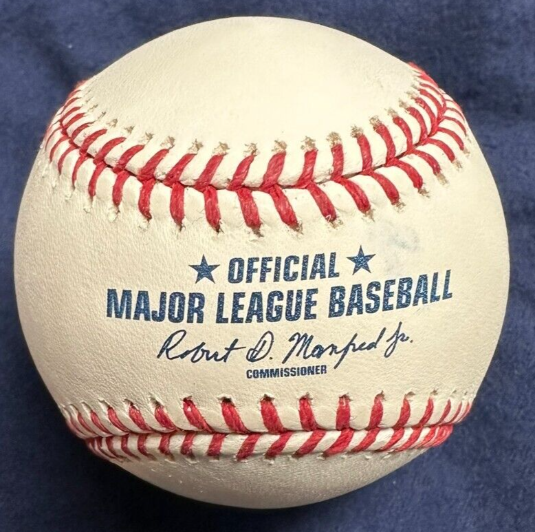 David Ortiz Autographed Official Baseball Hall of Fame Logo Baseball Red Sox BAS