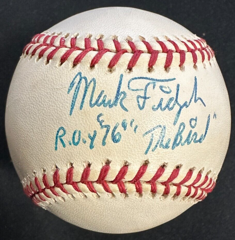 Mark Fidrych Autographed Major League Baseball W/ROY 76 & The Bird insc BAS