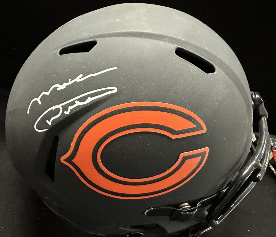Mike Ditka Autographed Full Size Chicago Bears Black Matte Replica Helmet HOF