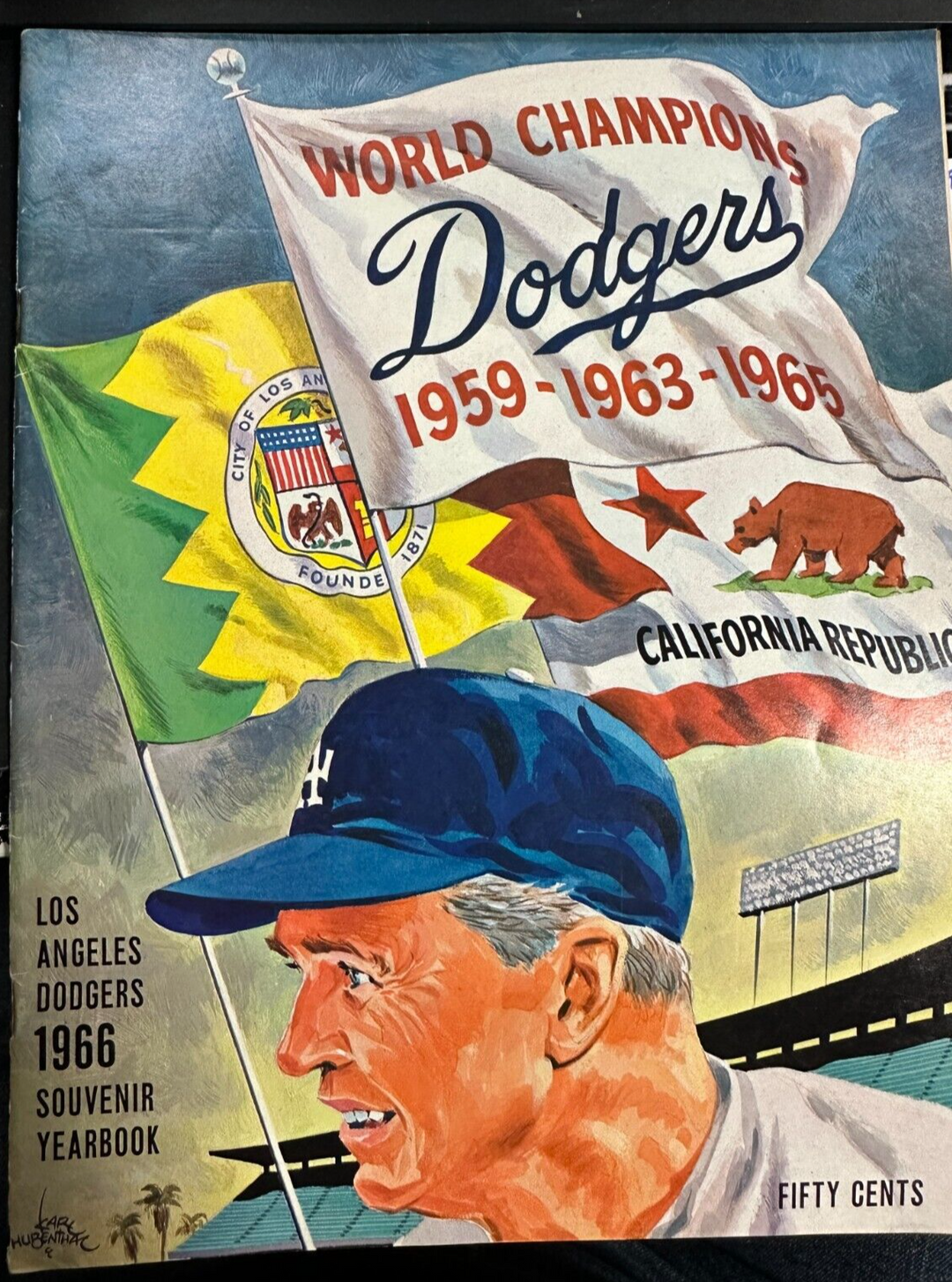 1966 Los Angeles Dodgers Baseball Yearbook Koufax Drysdale