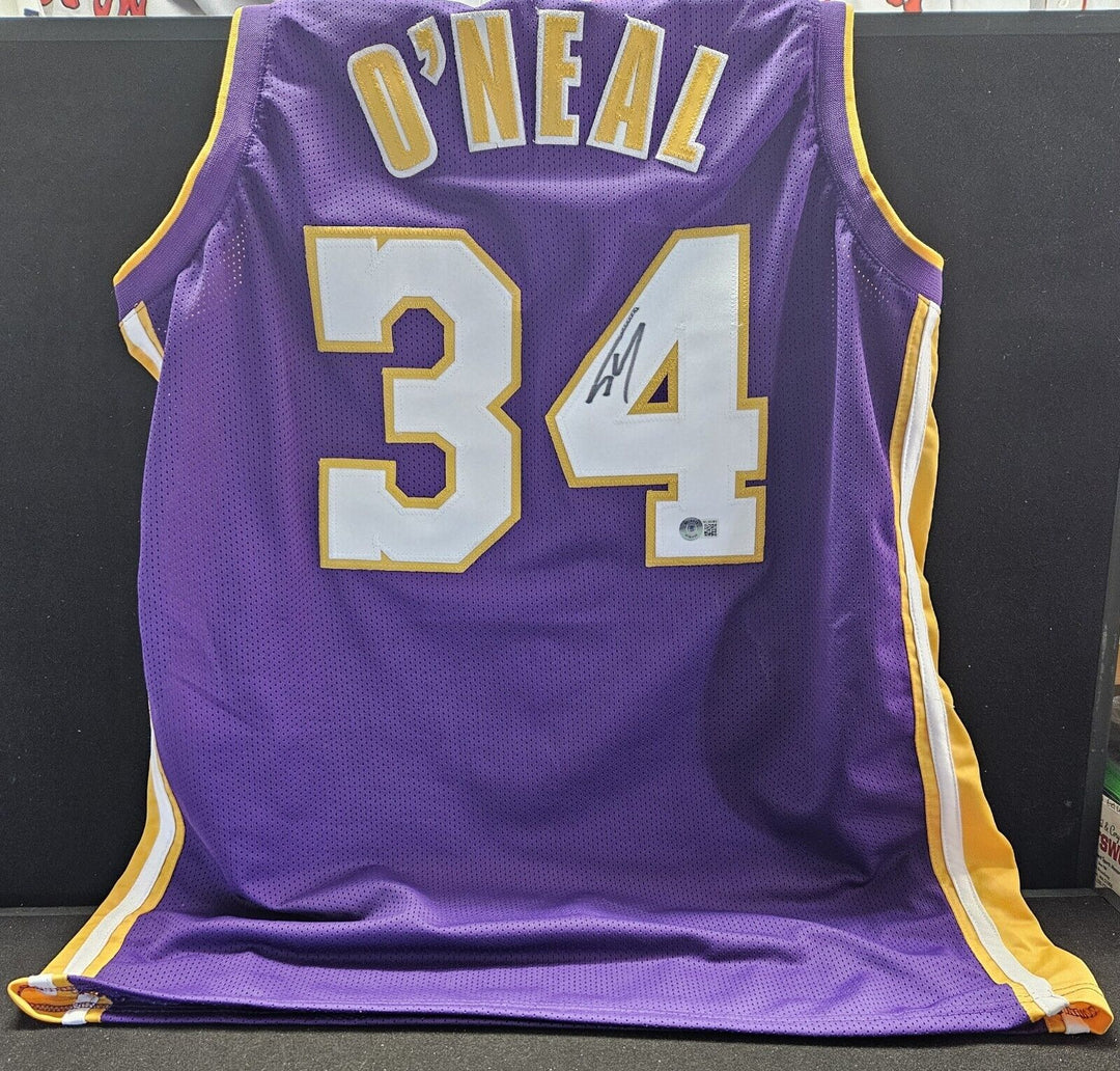 Shaquille O'Neal Signed XL Los Angeles Lakers Custom Jersey Beckett COA