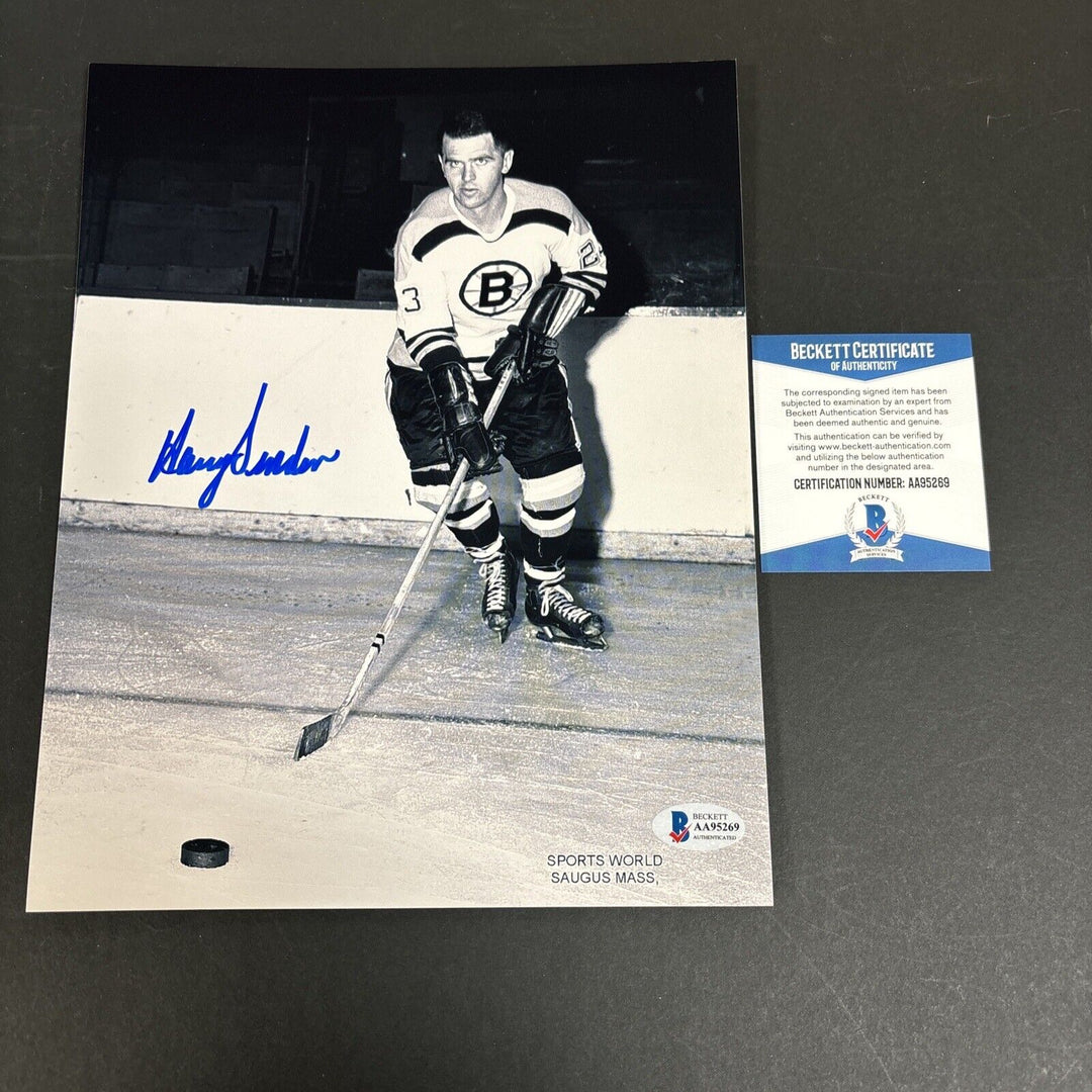 Harry Sinden Signed 8x10 Boston Bruins Beckett COA Sportsworld