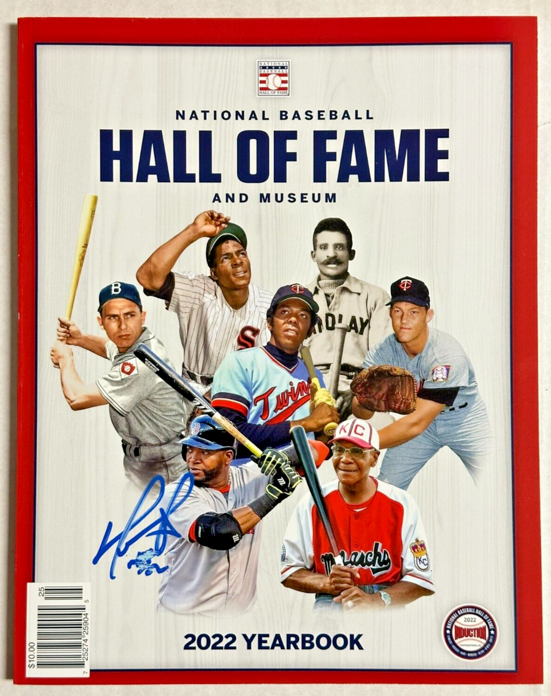 David Ortiz Autographed 2022 Baseball Hall of Fame Yearbook Boston Red Sox HOF