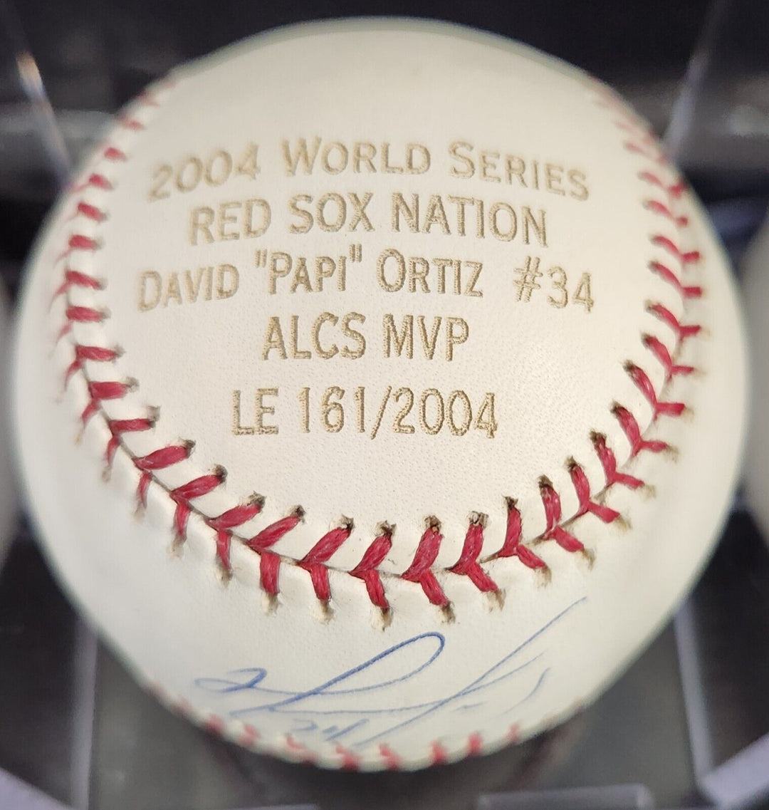 David Ortiz Signed MLB Baseball Engraved LE 161/2004 Boston Red Sox Steiner COA