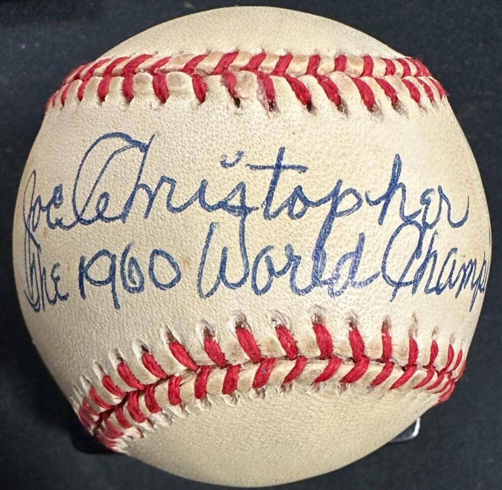 Joe Christopher Signed Official National League Baseball W 1960 World Champs