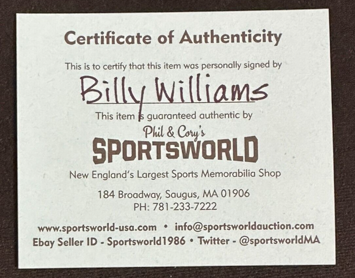 Billy Willliams Autographed Official Major League Baseball W/ HOF 87