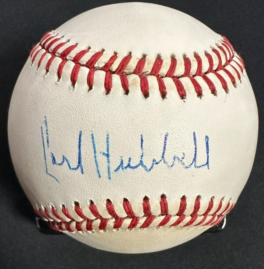 Carl Hubbell Autographed Official National League Baseball BAS HOF Giants