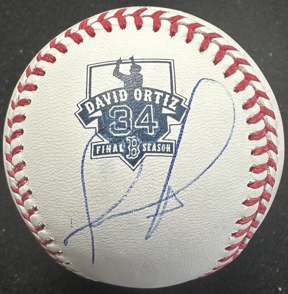 David Ortiz Autographed Official Final Season Baseball Red Sox BAS Red Sox