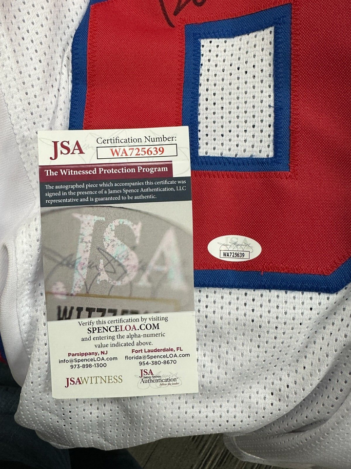 Russ Francis Autographed New England Patriots Replica White Jersey JSA