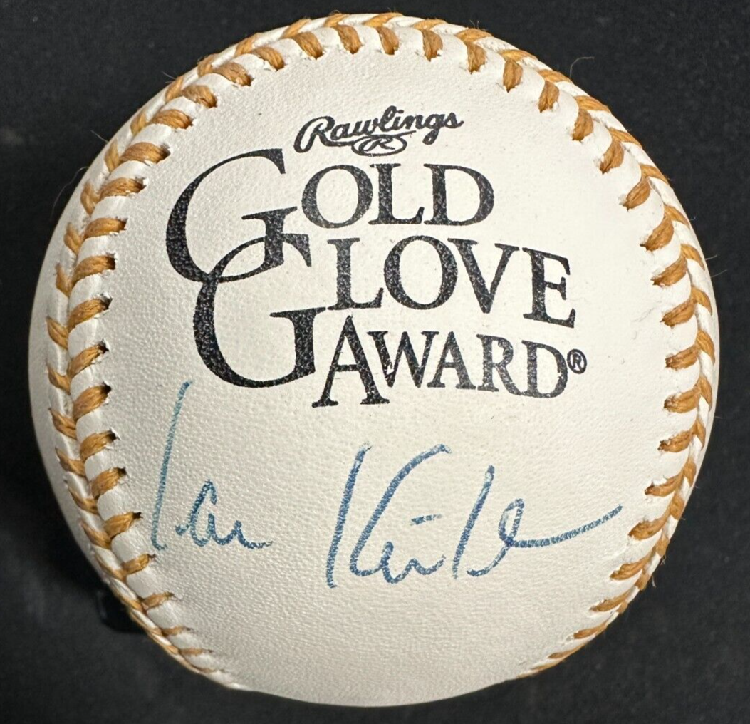 Ian Kinsler Signed Rawlings Gold Glove Baseball JSA Rangers