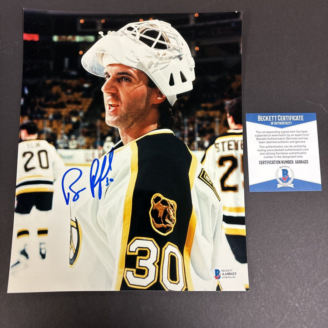 Bill Ranford Signed 8x10 Boston Bruins Beckett COA Sportsworld