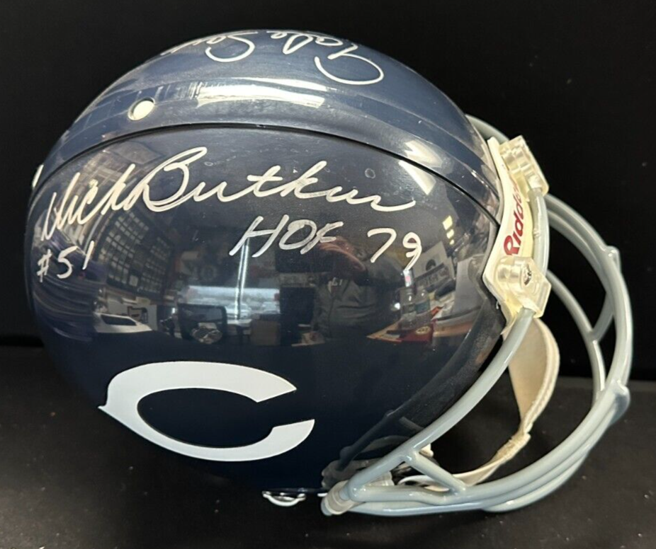Dick Butkus & Gale Sayers Autographed Full Size Chicago Bears Helmet BAS