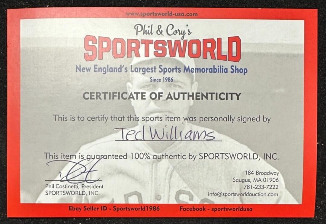 Ted Williams Autographed Bobby Jo Williams Musial Tribute to Him 45-RPM Record