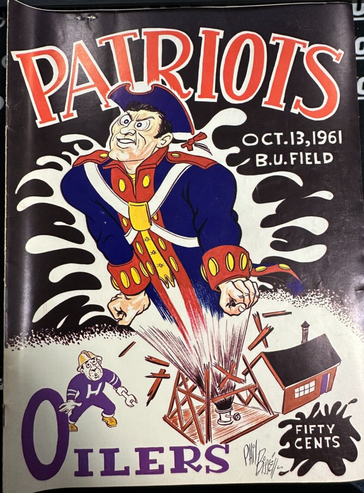 October 13, 1961 Boston Patriots & Houston Oilers Program & Ticket Stub AFL