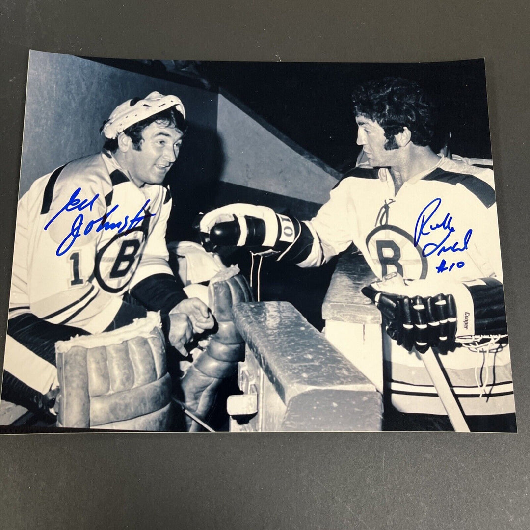 Ed Johnston Rick Smith Signed 8x10 Boston Bruins Sportsworld