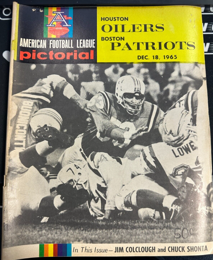 December 18, 1965 Boston Patriots Vs Houston Oilers Program AFL