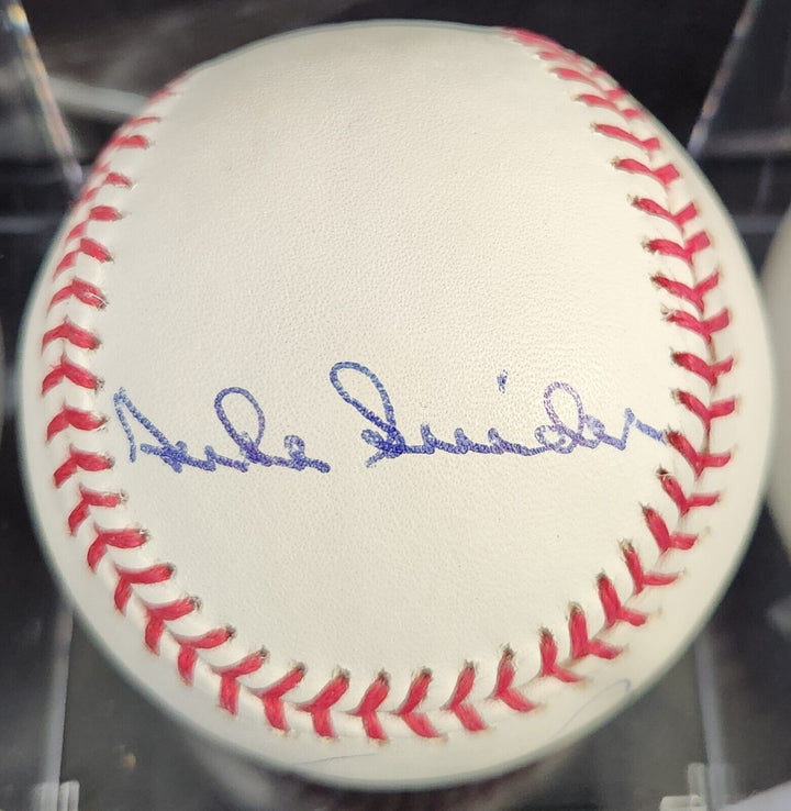 Brooks Robinson Ernie Banks Duke Snider Autographed OML Baseball HOF