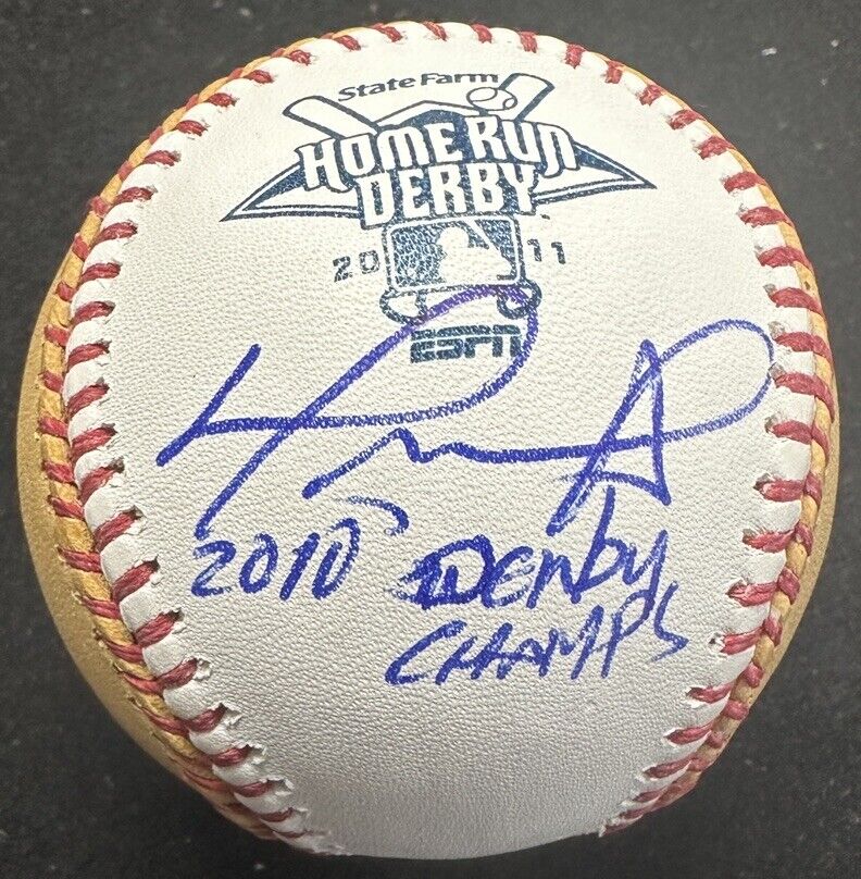 David Ortiz Signed Official 2010 Home Run Derby Baseball W/ 2010 Derby Champ BAS